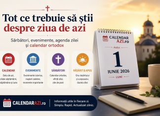Calendarul zilei, sărbători și evenimente istorice într-un singur loc