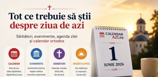Calendarul zilei, sărbători și evenimente istorice într-un singur loc